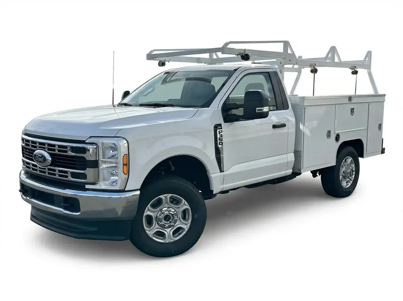Ford F-350 with service body and ladder rack